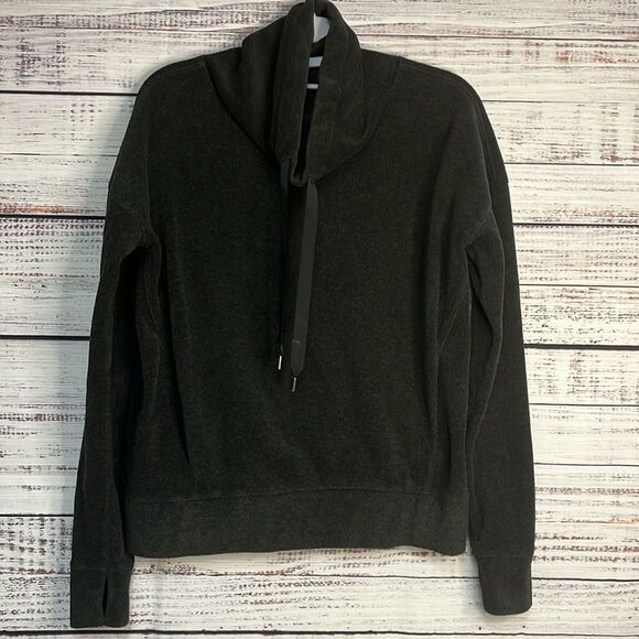 LULULEMON GO FORWARD PULLOVER FLEECE SWEATSHIRT COWL-NECK WOMENS 4 BLACK - Picture 1 of 12